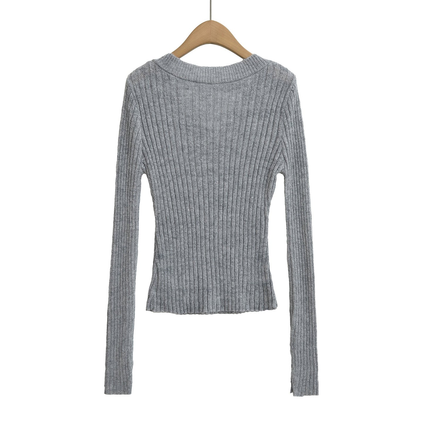 V-neck long sleeved elastic slim fit headband top