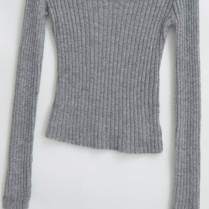 V-neck long sleeved elastic slim fit headband top