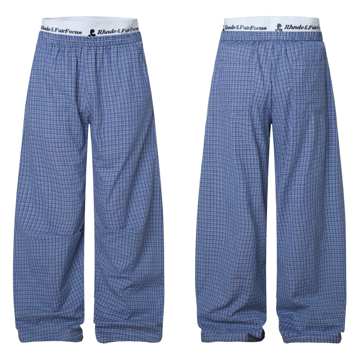 Seamless houndstooth casual loose wide-leg straight track pants