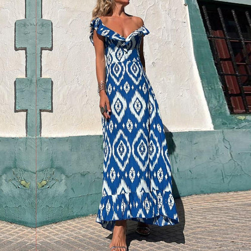 V-neck sleeveless wide-leg skirt with ruffled hem