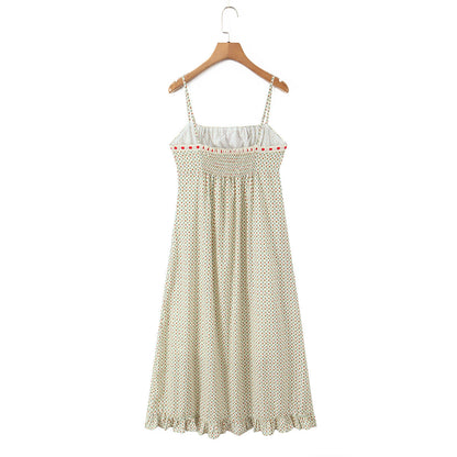 Flower-patterned sleeveless tank dress with a cute style
