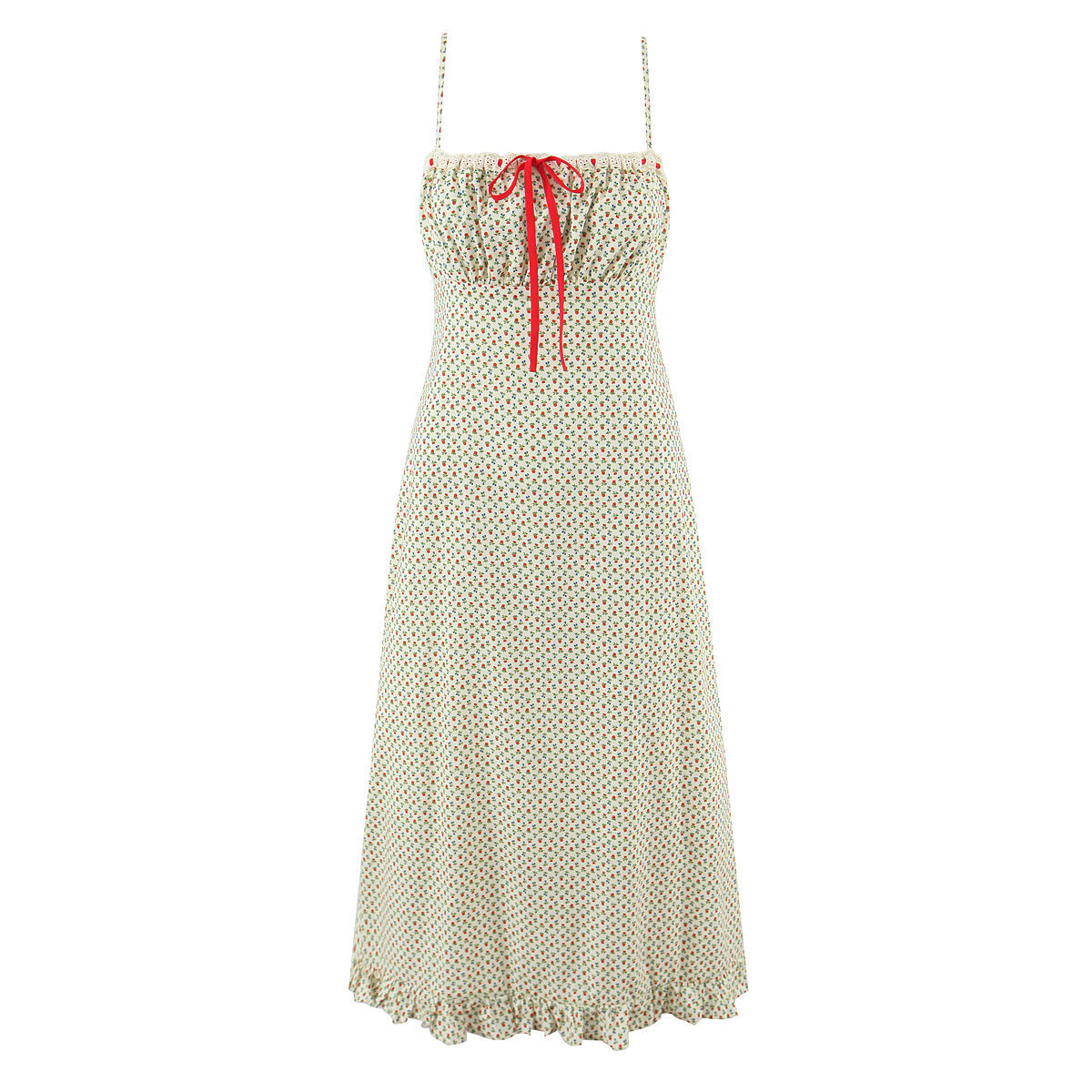 Flower-patterned sleeveless tank dress with a cute style