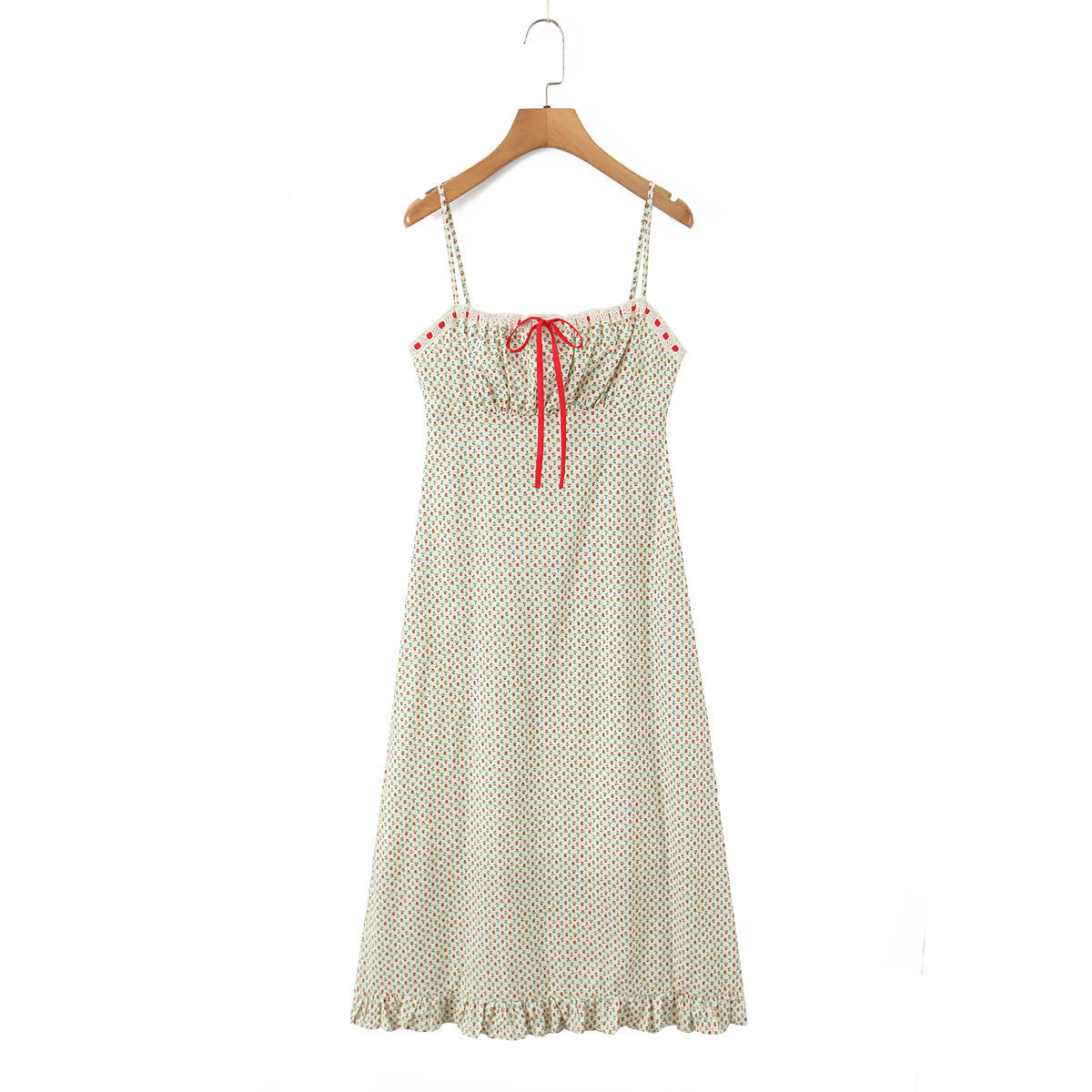 Flower-patterned sleeveless tank dress with a cute style