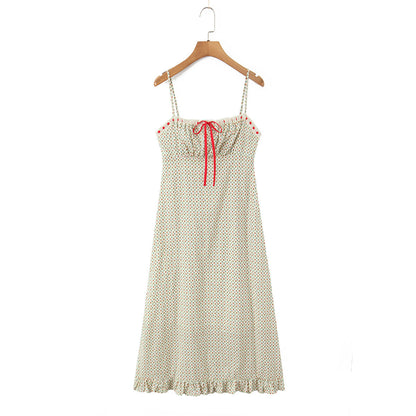 Flower-patterned sleeveless tank dress with a cute style