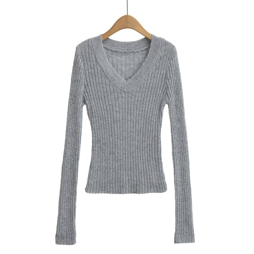 V-neck long sleeved elastic slim fit headband top