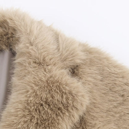 Fashion Short Faux Fur Coat Women Casual Warm Fluffy Outerwear
