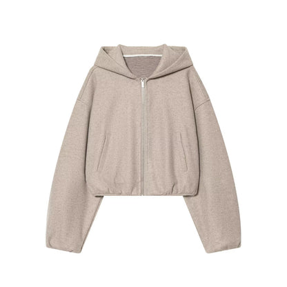 Hooded jacket+high waisted pants women's clothing
