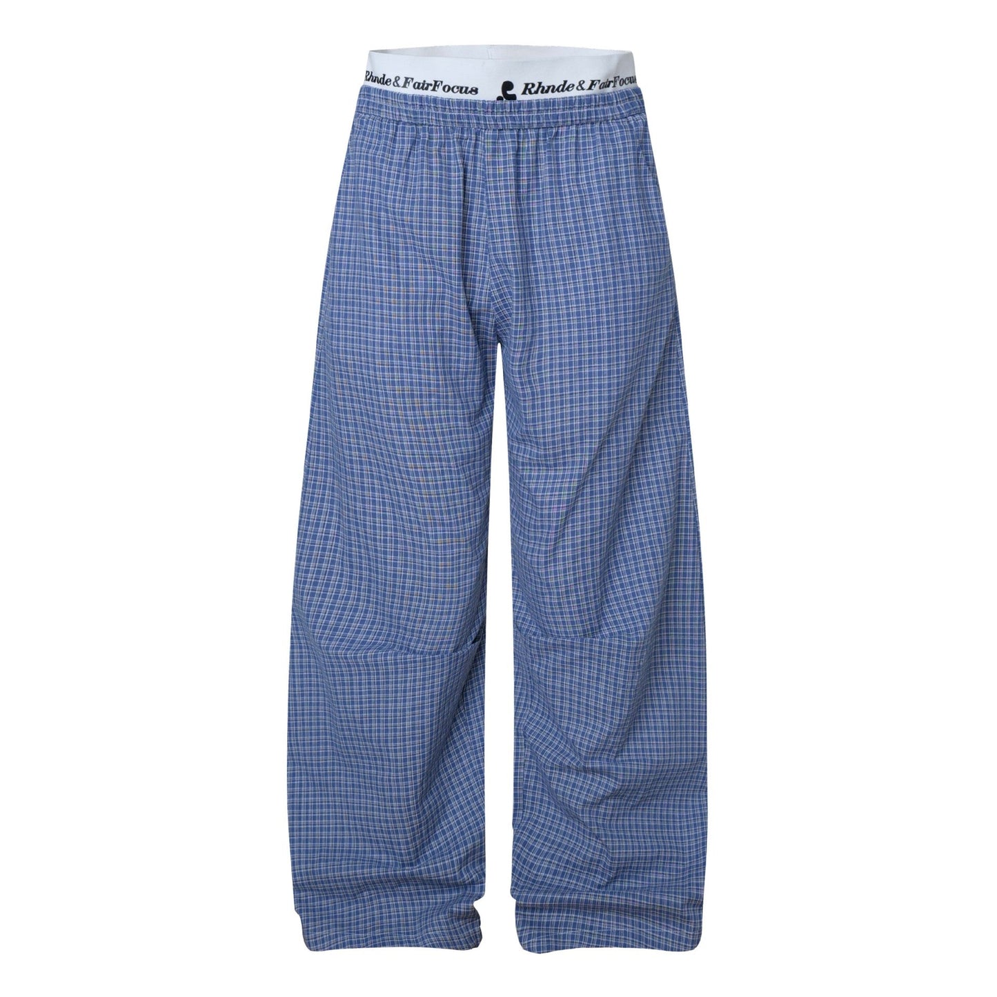 Seamless houndstooth casual loose wide-leg straight track pants