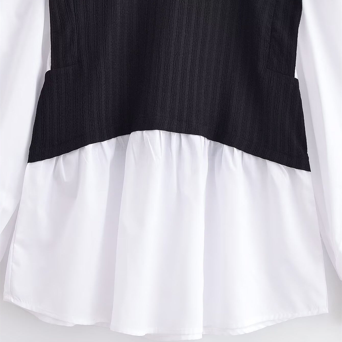 Color blocking splicing fake two-piece top